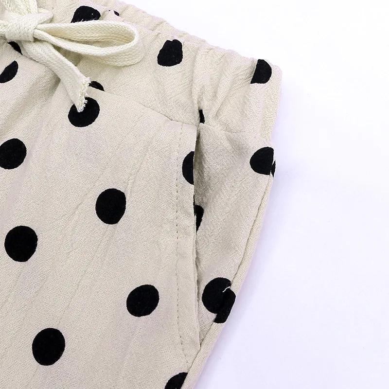 Детская одежда в Корейском стиле для мужчин и женщин; детская хлопковая верхняя одежда в горошек; универсальная Повседневная летняя одежда в западном стиле