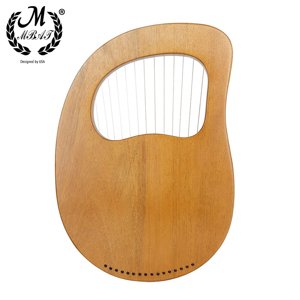 M MBAT Lyre Harp 16 Strings Wooden Mahogany 16 Tone String Musical Instrument with Tuning Wrench Manual For Kids Adult Beginner