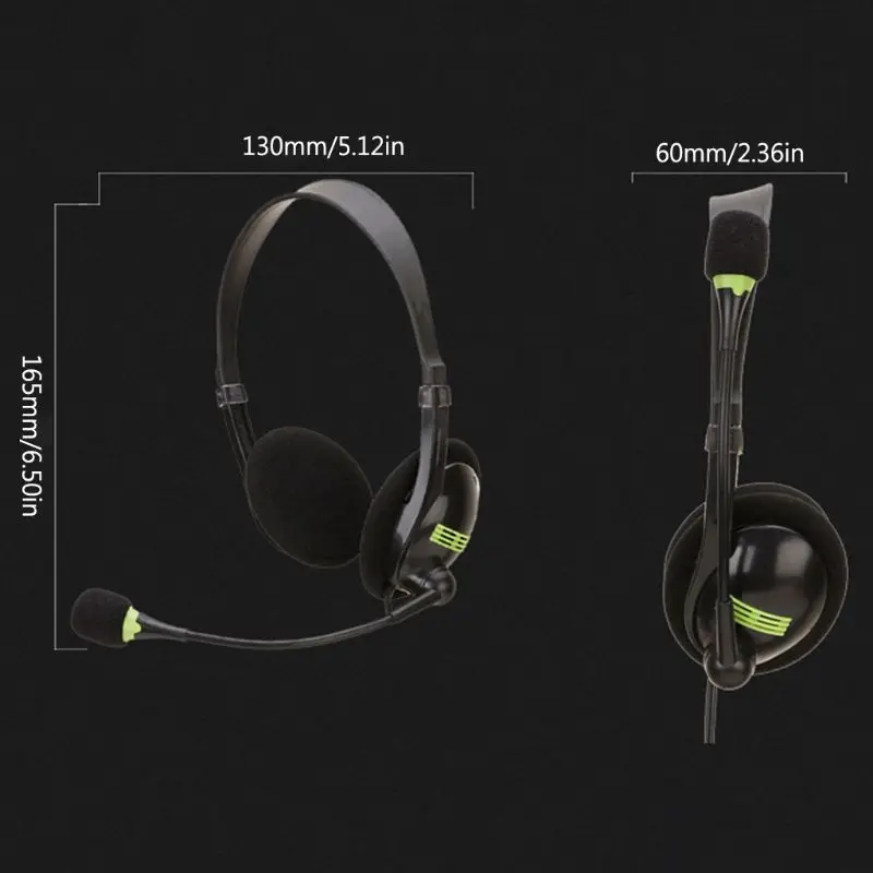Wired Stereo Headphone USB 3 5mm Interface Gaming Headset Computer PC with Mic 19QA