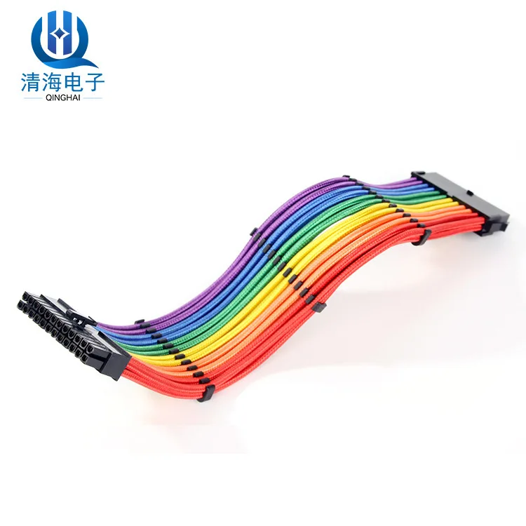 

Rainbow Cotton Net Power Supply of PC Case Transfer Extension Line Large OD3.6 Computer Motherboard Power Customizable Line