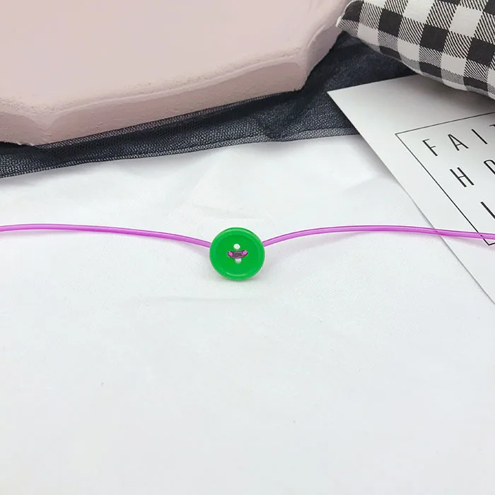 15 HZ Новинка Корея Шикарный цветок кнопка красочные акриловые фрукты сладкие короткие цепи ожерелье браслет для женщин ювелирные изделия подарки Вечерние - Окраска металла: 15