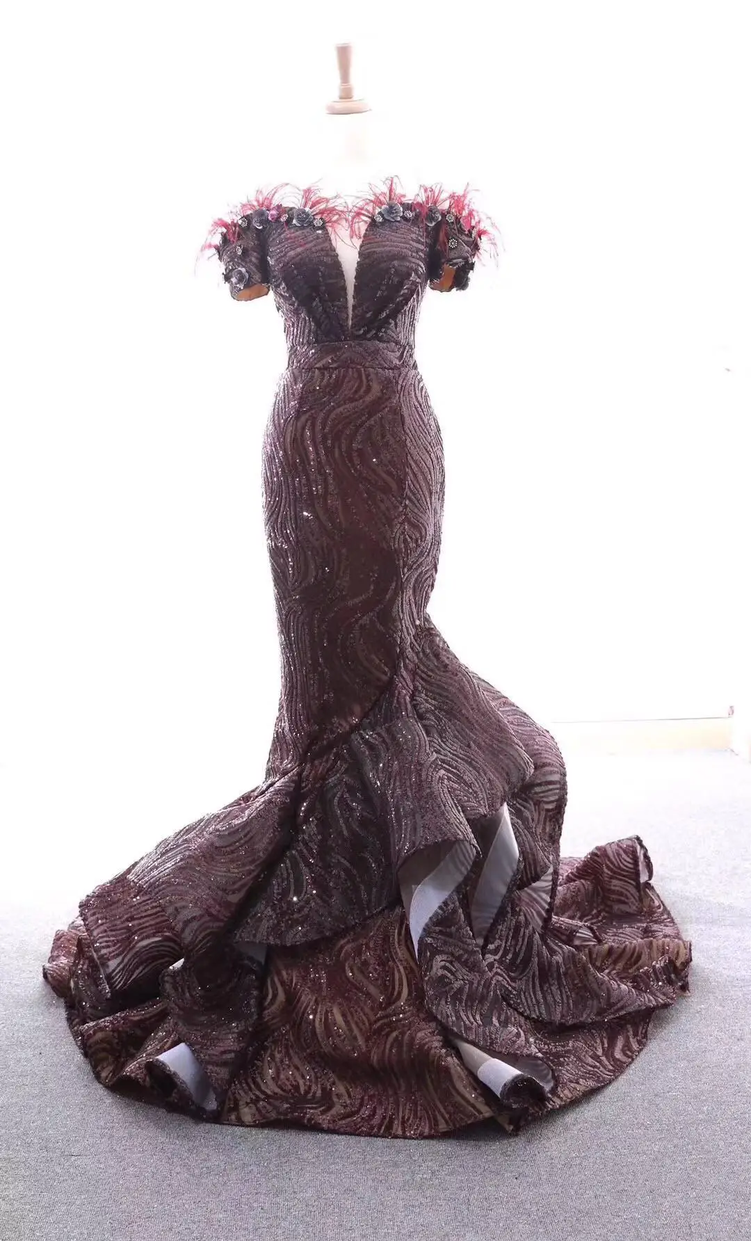 Vestidos De Fiesta Largos Elegantes De Gala новые кружевные Роскошные красные золотые сексуальные платья для выпускного вечера, Длинные праздничные платья Jurken - Цвет: Красный