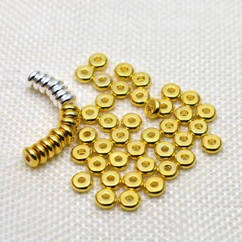 

Wholesale 4/5/6/8mm304 Stainless Steel Flat Round Spacer Beads Silver Gold Spacer Steel Beads Fit DIY Bracelet Jewelry Making