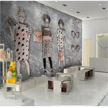 Профессиональные пользовательские Обои фреска ретро ручная роспись красоты Магазин одежды оснастки фон украшения стен