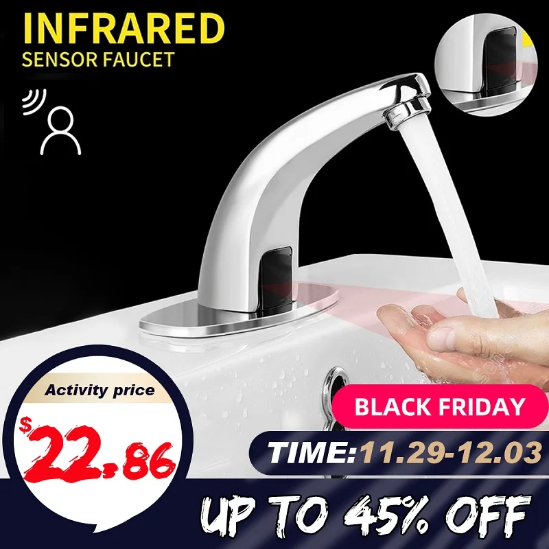 Sensor Faucet All in one Automatic Hands Free Contemporary Design Hot & Cold