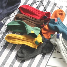 Новинка весны женские хлопковые носки полоса ткани винтажные носки короткие носки до лодыжки повседневные Мягкие забавные носки