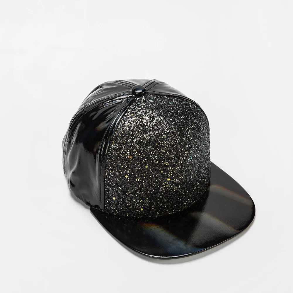sequins flat brim hat0100