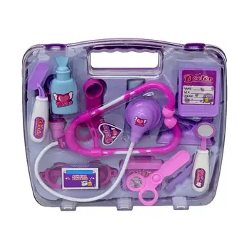 

14Pcs Pretend Play Medical Kit Nurse Toy with Stethoscope for Toddlers Boys and Girls (Purple)