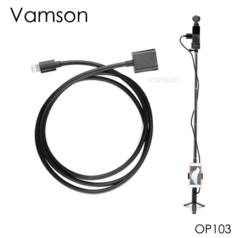 

Vamson type-C USB Full Function Android IOS charging cable Black data line for DJI OSMO Pocket Camera Accessories OP103