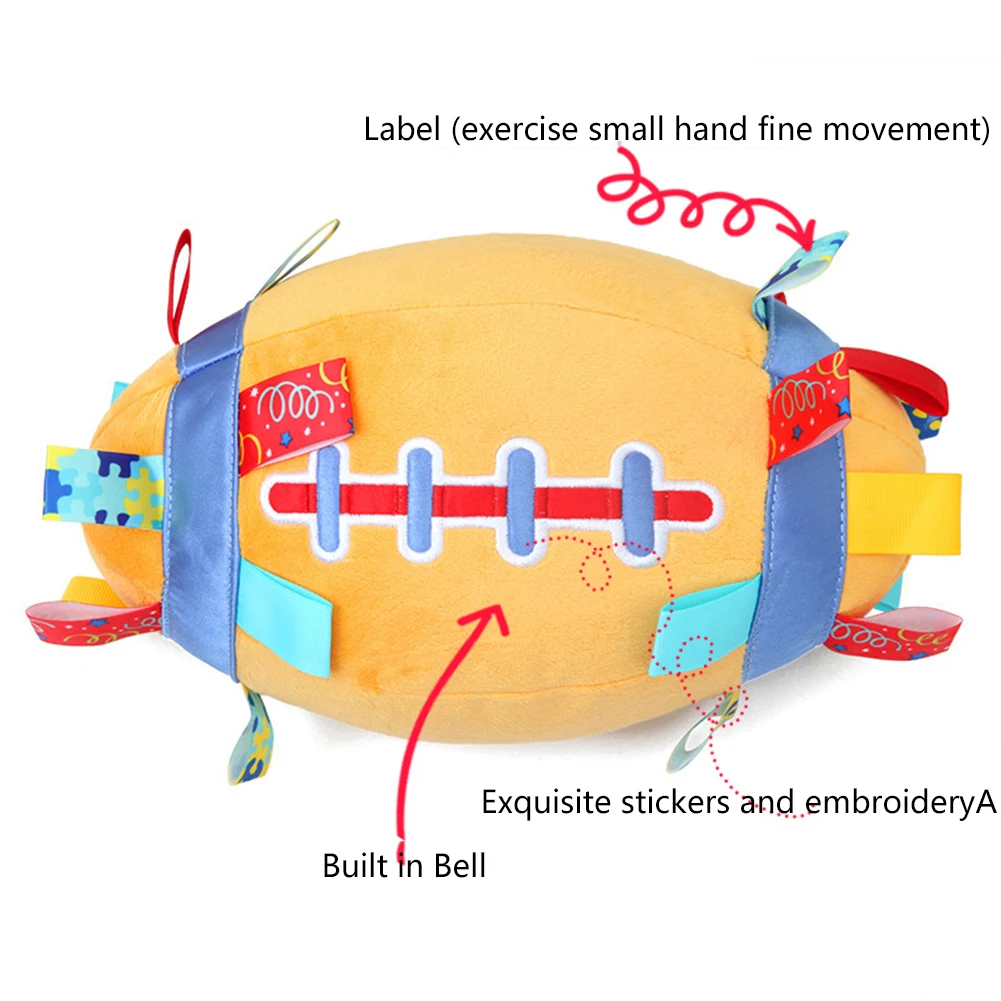 Хобби детские плюшевые регби захват силы Обучение раннее образование фаршированный колокольчик рука ловли мягкие развлечения на открытом воздухе спортивный мяч