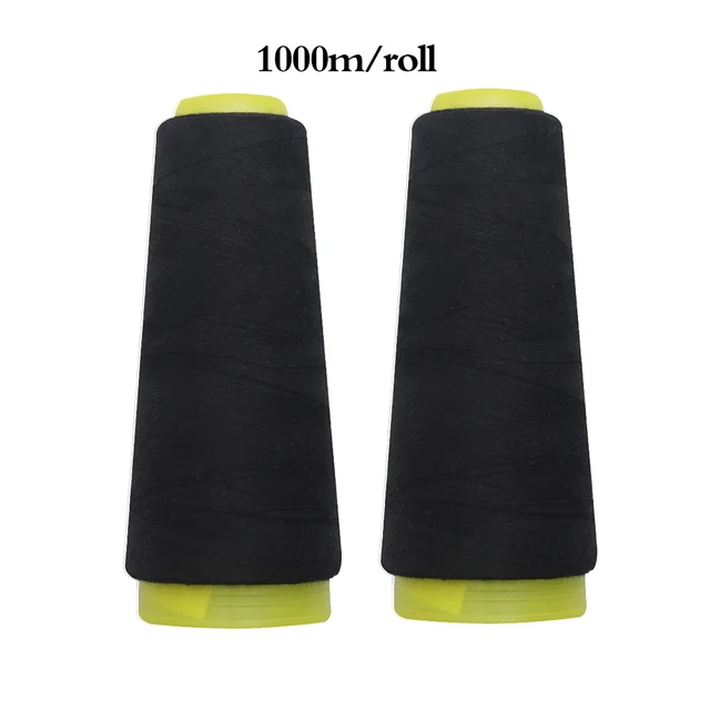 D&D 500M Strong and Durable Sewing Threads for Sewing Polyester Thread Clothes Sewing Supplies Accessories White  Black 2pcs Black
