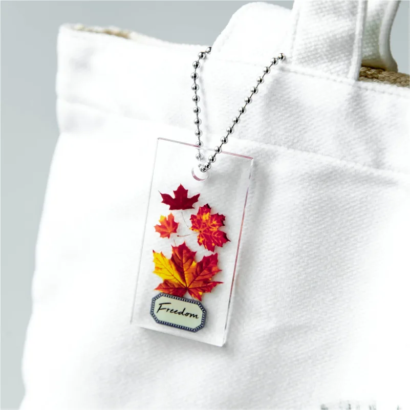 Kleine Verse Plant Acryl Key Tag Eenvoudige Hand Account Decoratie Materiaal Hanger Sleutel Manager Lanyard Voor Sleutels