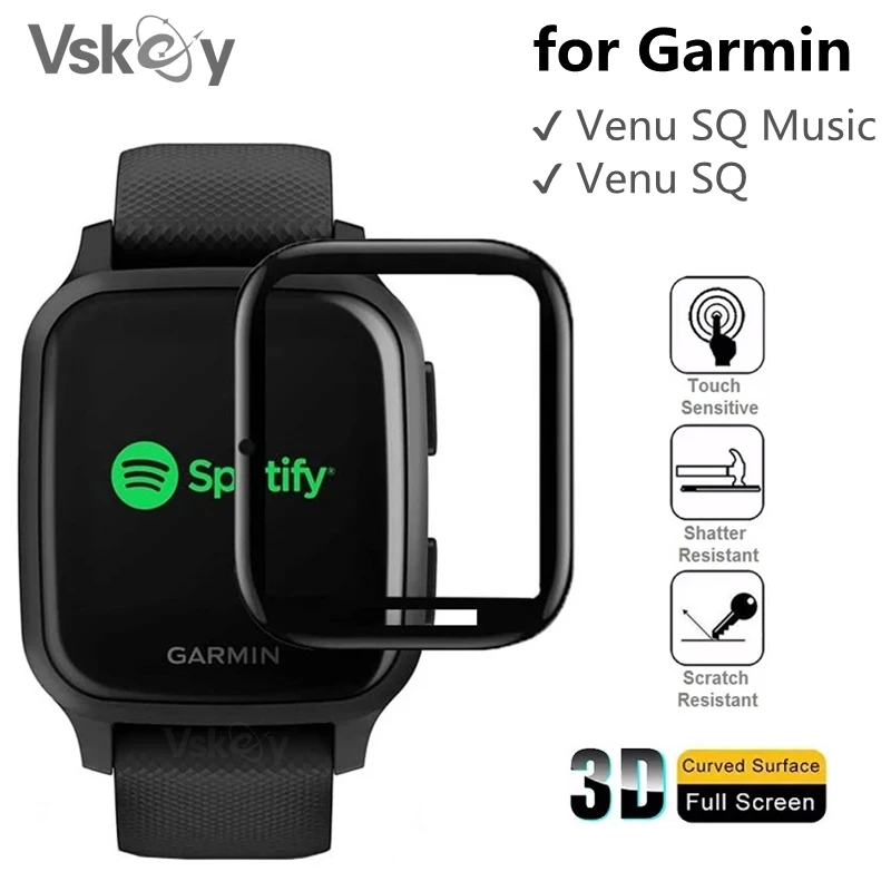 100PCS 3D Curved Soft Screen Protector for Garmin Venu SQ Smart Watch Full Cover Protective Film (Non Tempered Glass)