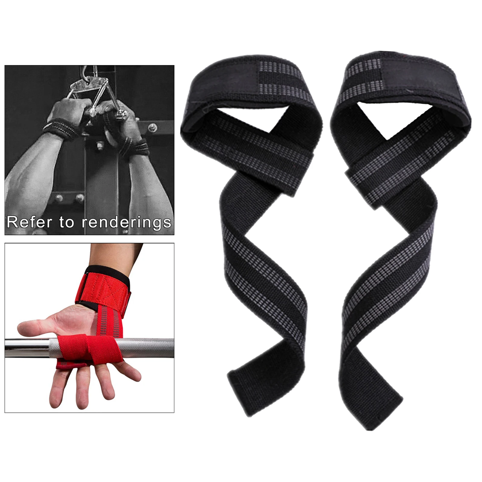 Correas de levantamiento de pesas para hombre y mujer, muñequera acolchada  y duradera, envolturas de soporte, levantamiento de potencia, fuerza,  Deadlift, gimnasio en casa, ajustable, Unisex, 1 par - AliExpress