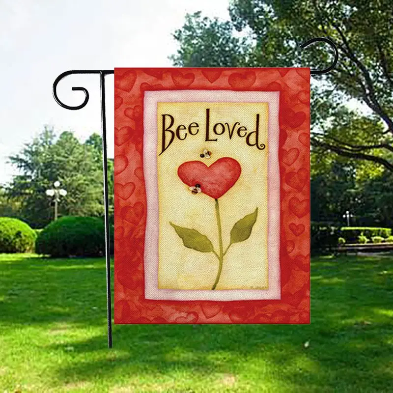 47*32 см с Днем Святого Валентина льняной Садовый флаг декоративный висячий орнамент внутренний открытый садовый Двор украшение