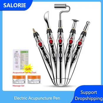 

Electric Acupuncture Pen 3/5 Head Laser Meridian Energy Pen Massage Pens Face Body Back Massager Muscle Stimulator Massage Tool