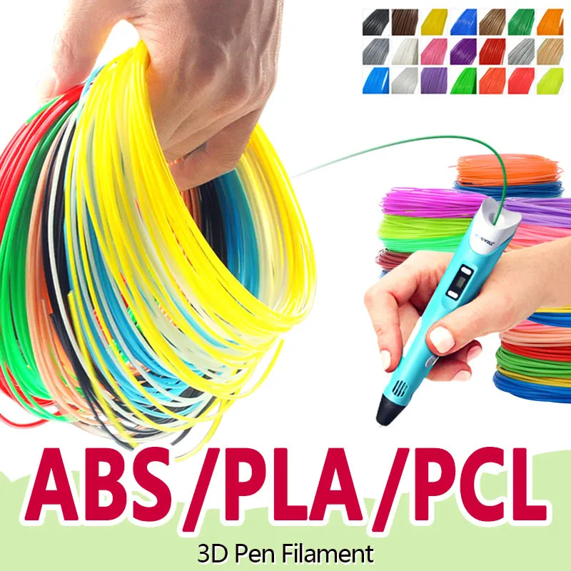 Нить для 3d ручки pla/abs/pcl 1 75 мм 20 цветов мм|3d pen|abs plastic penpen |