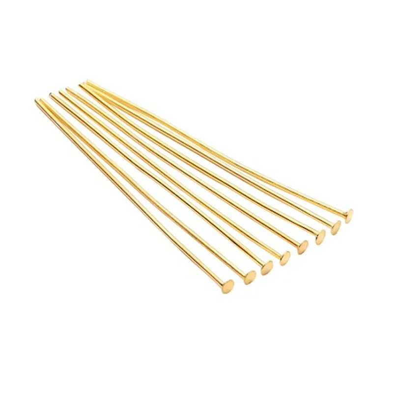 

200pcs/bag 20 25 30 40 50 60 70 mm Flat Head Pins Gold/Copper/Rhodium Headpins Jewelry Findings Making DIY Accessorie Supplies