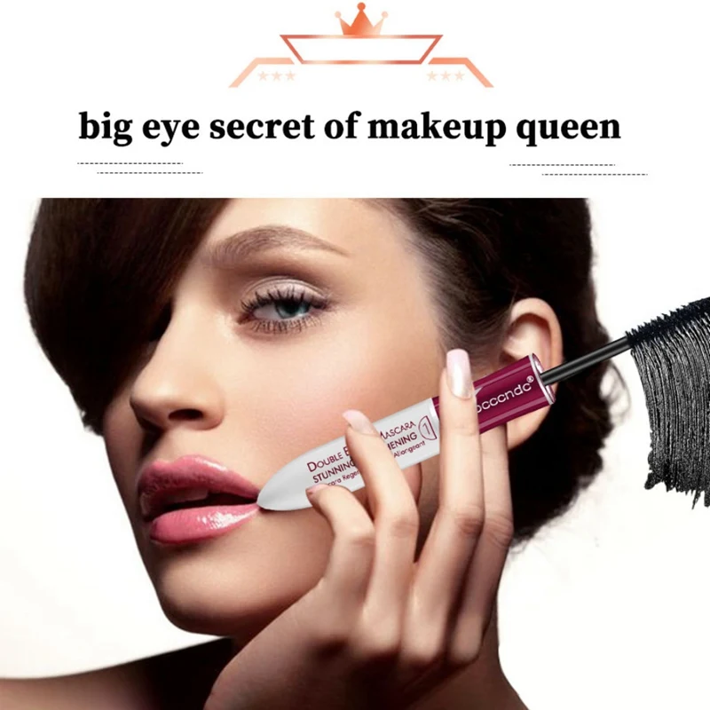 Silicone Brush Head Mascara Eyelash Makeup Black Lengthening Curling Thick Eye Lashes Extension Waterproof Mascara