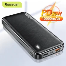 Essager PD 20W 10000mAh Power Bank Portable Charging External Battery Charger 10000 mAh Powerbank For iPhone Xiaomi mi PoverBank