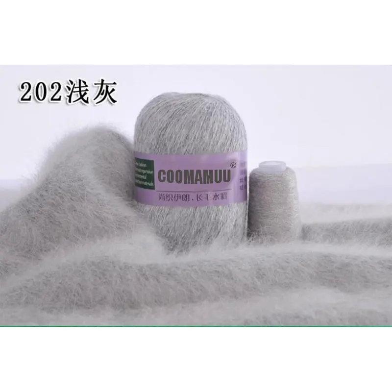 여성용 긴 봉제 밍크 캐시미어 원사, 손뜨개질, 크로셰 실, 가디건 스웨터, 모자, 70g