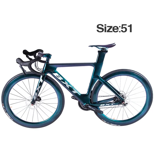 Шоссейный углеродный руль велосипеда 700C* 25C шин дисковые тормоза из углеродного волокна, половинчатая оправа светильник 11-скоростных, которые могут изменить свой полный гоночный велосипед - Цвет: 51cm chameleon green