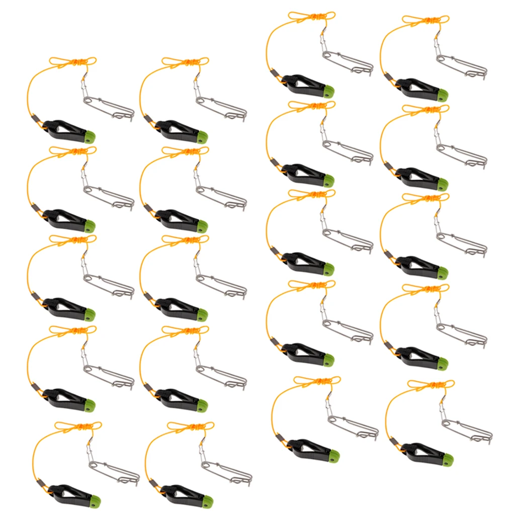 

20pcs Downrigger Release Clip, Adjustable Power Grip Plus Release Clip with 17inch Leader and Long Line Snaps