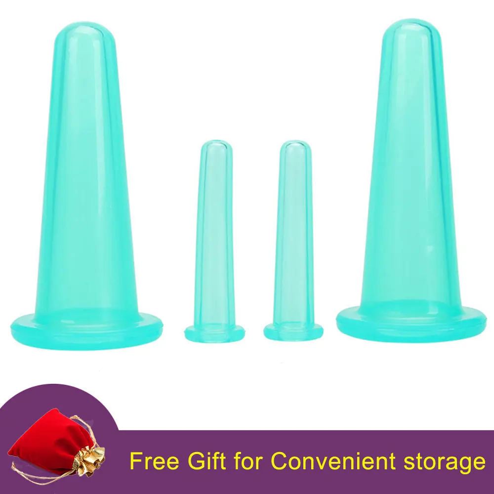 Massage Vacuum-Jars Anti-Cellulite Silicone Body Cup Cans Health-Care 4pcs