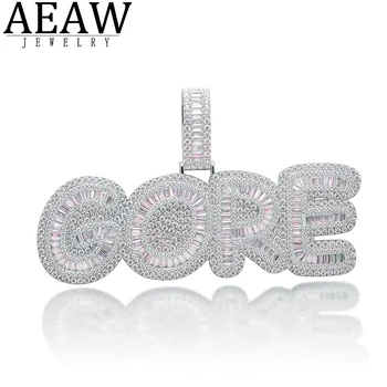 شراءAEAW مخصص Hiphopjewelry مغني الراب مجوهرات رسالة دلاية من حجر الزركون الصلبة 10K الذهب الأبيض أو S925 الفضة حول 16.5ctw
