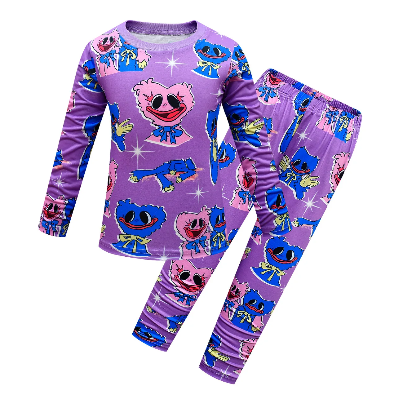 mens silk pajamas short set Huggy Wuggy Kids Clothes for Boys Girls Poppy Playtime Pajamas Long Sleeve Tops + Pants 2pcs Sets Baby Children casual Outfits mens designer pjs Men's Sleep & Lounge