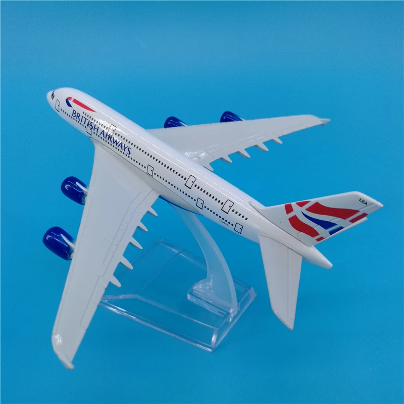 1:400 масштаб самолета 16 см British Airways Airbus A380 металлический самолет Модель Коллекционная украшение Подарочная модель игрушки