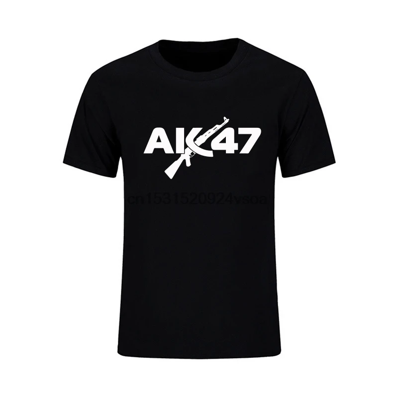 Модные AK47 Мужская рубашка с коротким рукавом футболка классная изображением
