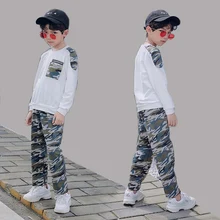 IENENS/комплект детской одежды из 2 предметов для маленьких мальчиков и девочек толстовки с капюшоном для маленьких мальчиков и девочек+ штаны, костюмы детские камуфляжные костюмы