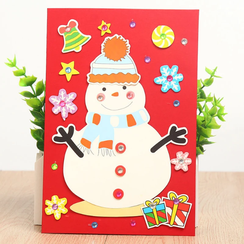 snowman2 Saizhi Санта Клаус веселая Рождественская елка бумажные поздравительные открытки пожелания ремесло DIY Искусство ремесло набор детский сад развивающие игрушки - Цвет: snowman2
