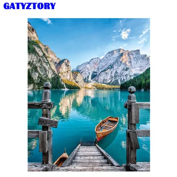 

GATYZTORY Painitng By Numbers landscape DIY Frameless acrylic paint by numbers Digital Canvas Painting For Home Decoration