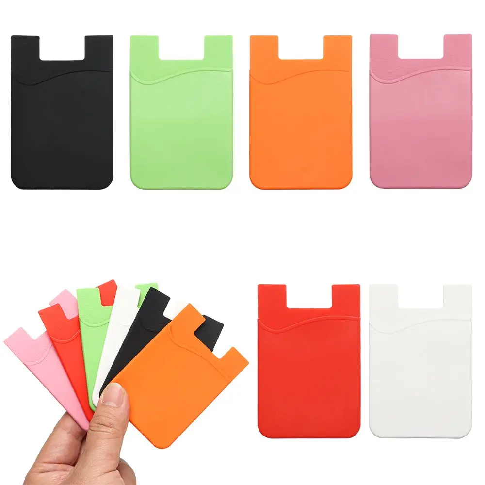 Adhesive Cellphone Accessories Women Sticker ID Card Holder Wallet Case