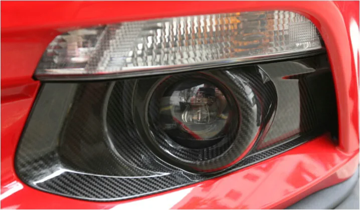 

Car-styling For Ford Mustang 2015 Carbon Fiber Front Fog Lamp Cover Glossy Finish Bumper Headlight Trim Drift Racing Tuning Kit