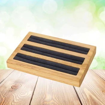 

Ring Holder Display Rack Jewelry Storage Trays Showcase Jewelry Organizer (Dark Grey 3 Slots Elastic Strip)