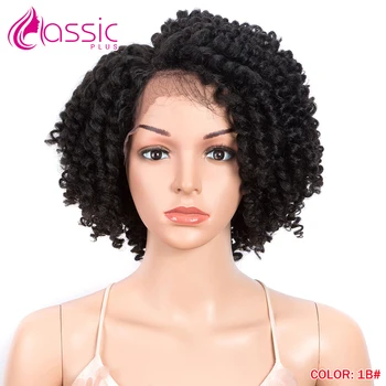 

Lace Front Bob Wigs Afro Kinky Curly 12Inch Synthetic Wig With Baby Hair For Black Women Heat Resistant Classic Plus Cosplay Wig