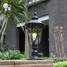 Уличный водонепроницаемый алюминиевый светильник для ландшафтного освещения Европейский Винтажный Ретро Арт Деко вилла фонарь для сада столб торшер на Распорке E27