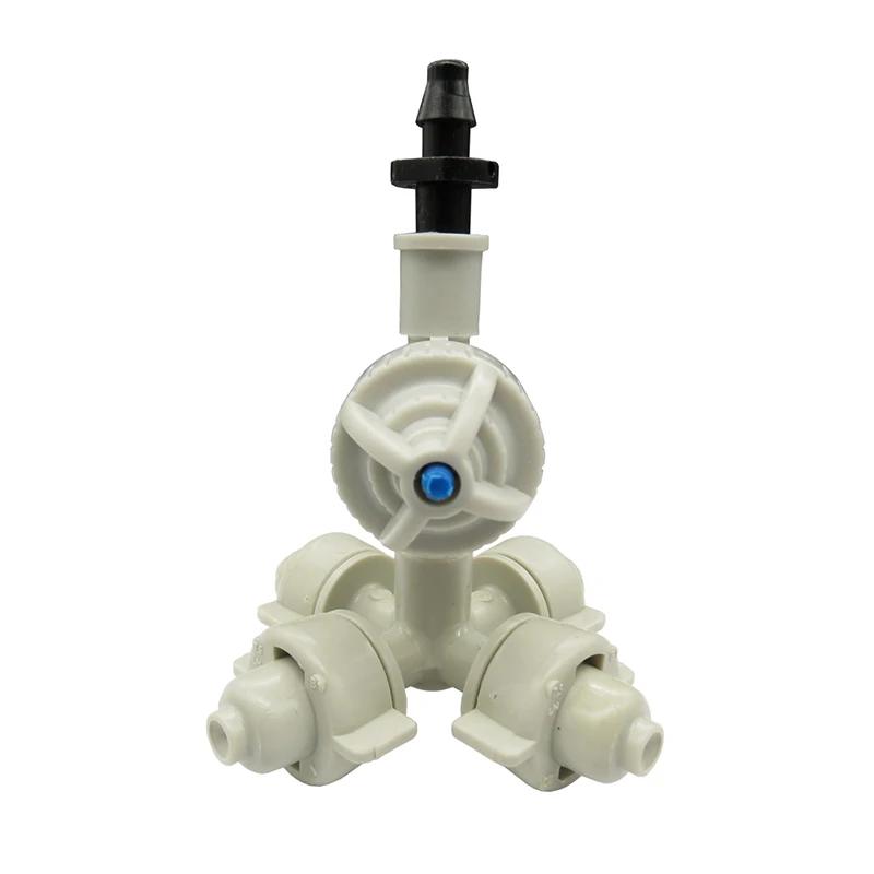 

50PCS White Garden Irrigation Misting Cross Sprinklers Kit with Anti-drip Device 1/4'' Barb Adapter Micro Mist Nozzle JQ