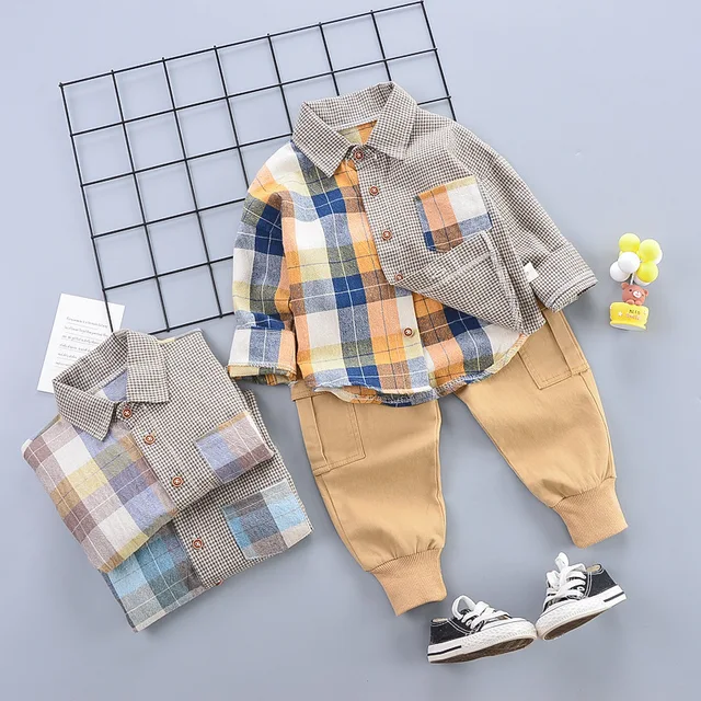 New children's clothing handsome denim suit 1 2 3 4 years old toddler boy girl autumn fashion 2PCS denim boy jacket + pants 3