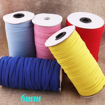 

6 mm-1/4"Nylon Flat Elastic Cord Band,Stretch Elastic Rope,elastic for sewing soft elastic tape,yellow/red/pink/blue/dark blue