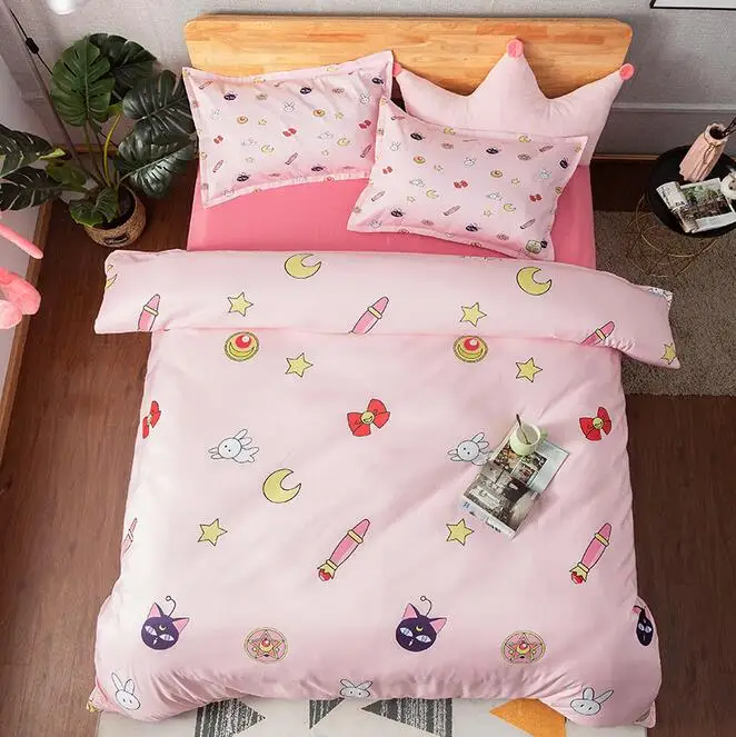 Kawaii аниме Чи-Би Маруко Rilakkuma Сейлор Мун постельное белье Твин Полный Королева Король один двойной размер дети девочка пододеяльник набор - Цвет: 17