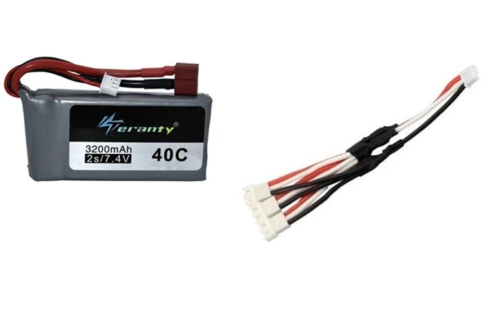 Обновление 3200mah 7,4 v Lipo зарядное устройство набор для Wltoys 12428 12423 RC четырехколесный RC автомобиль для Feiyue 03 Q39 RC запчасти - Цвет: Бургундия