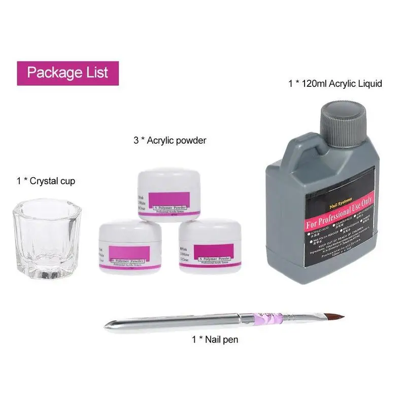 6 IN 1 Acrylic Nail Art Set Liquid Polymer Powder Tips Forms Manicure Tool W0N9
