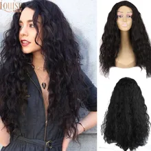 Луиза волосы 24 дюйма длинные кудрявые глубокие волнистые свободные волнистые парики черные Косплей вечерние парики для черных женщин