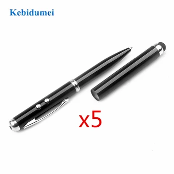 

Kebidumei 5pcs 4 in 1 Laser Pointer Laser Pointer LED Torch Touch Screen Stylus Ball Pen 4 in 1 for iPhone Tablets Touch Pens