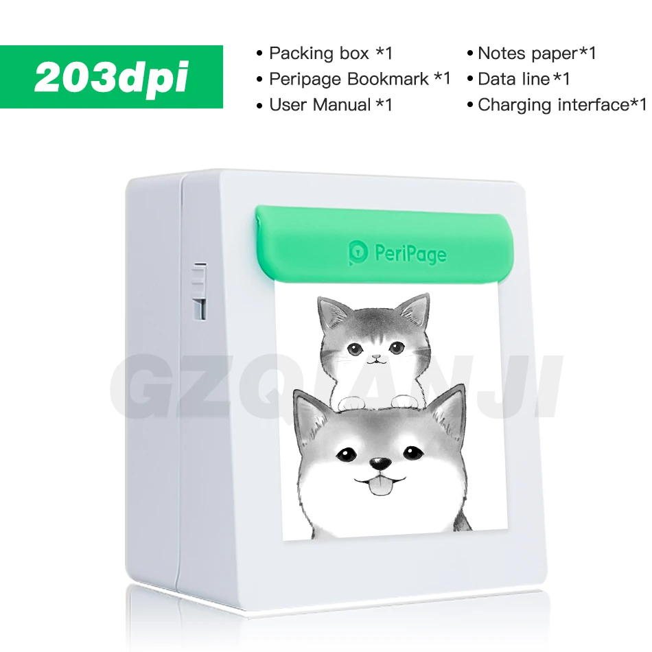 1 pcs 203dpi Printer 200/300 dpi Мини 58 мм 2 дюйма термоэтикетка фото заметки bluetooth принтер 58 мм с бесплатным приложением фото принтер для Android iOS Телефон - Цвет: 1 pcs 203dpi Printer