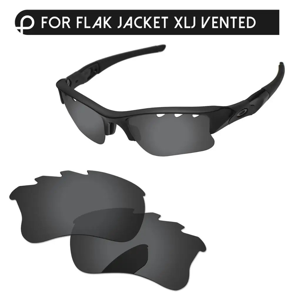 PapaViva поляризованные Сменные линзы для аутентичной Flak куртка XLJ солнцезащитные очки с отверстиями UVA и UVB Защита-несколько вариантов - Цвет линз: Black